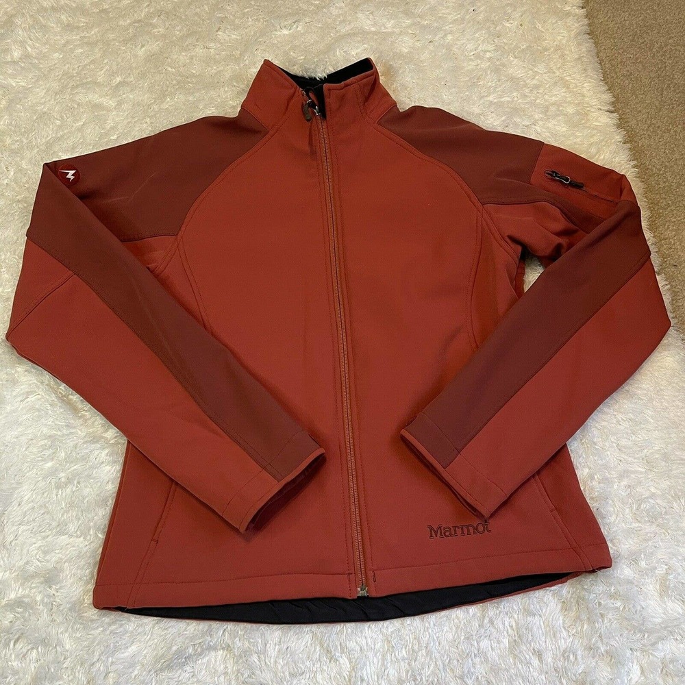 Marmot Jacket Full Zip Rust Hiking Outdoor Women’s Large Fleece Lined